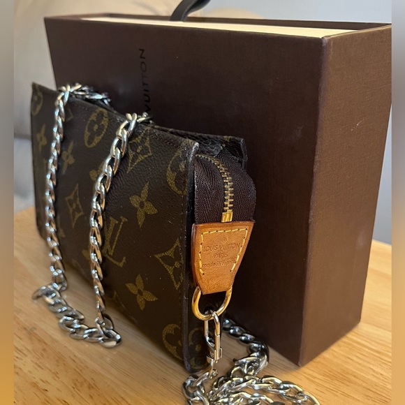 Authentic Louis Vuitton Monogram Bucket Pouch PM W Box/unbranded chain - Picture 5 of 14